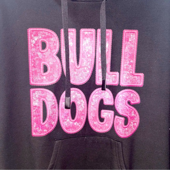 Faux Sequins Bulldogs Hoodie - Picture 3 of 5